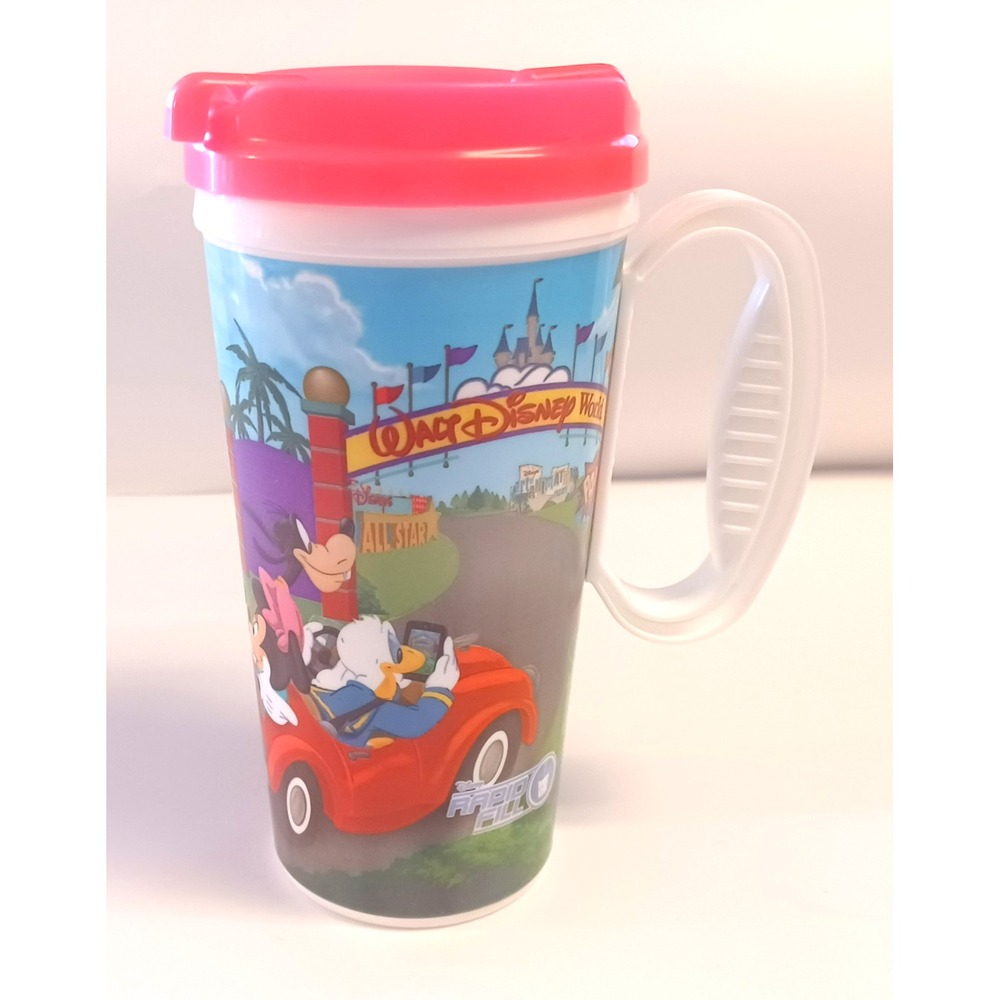 Disney World Resort Refillable Mug 2011 Whirley Travel Cup Pink Lid Rapid Fill